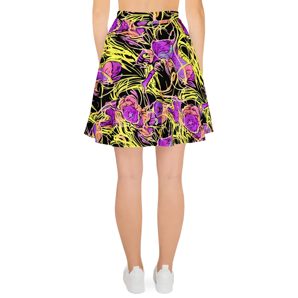 Midnight Tropics on Skater Skirt — Back