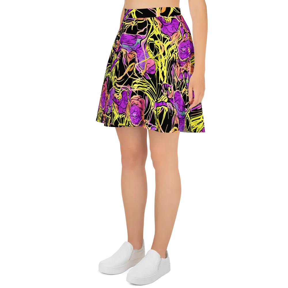 Midnight Tropics on Skater Skirt — Left