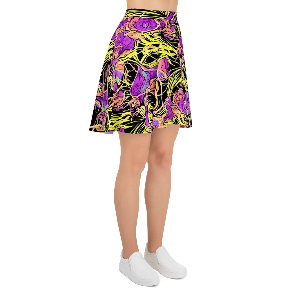 Midnight Tropics on Skater Skirt — Right