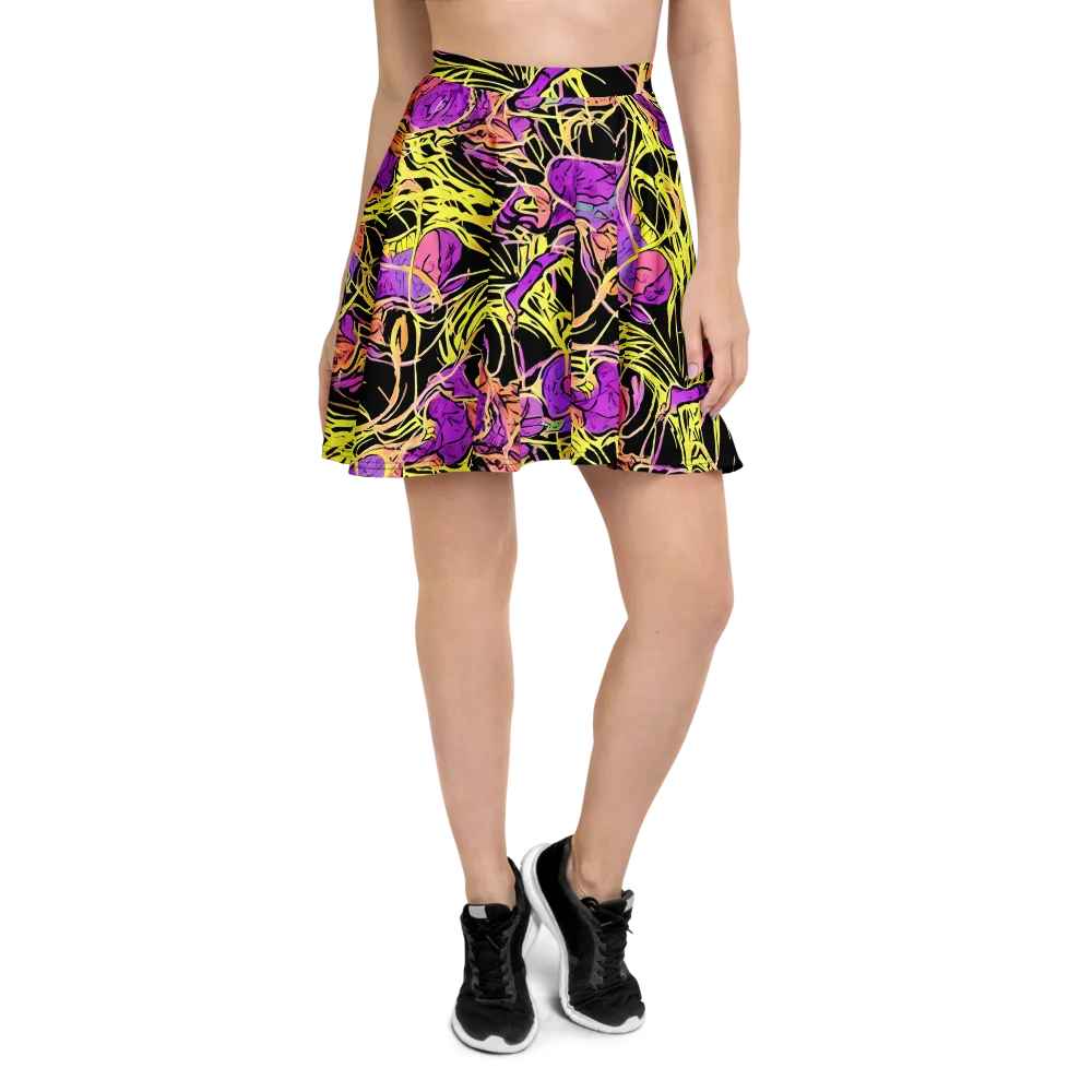Midnight Tropics on Skater Skirt — Front