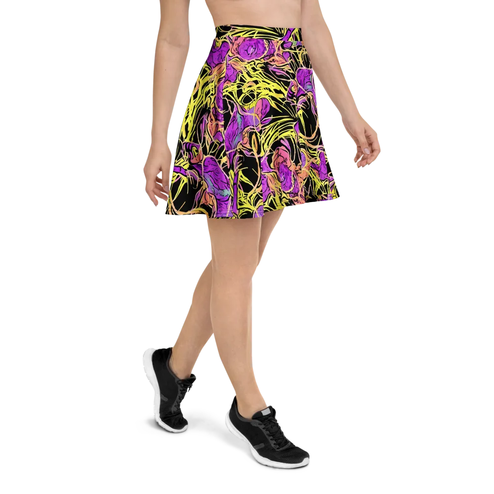 Midnight Tropics on Skater Skirt — Right