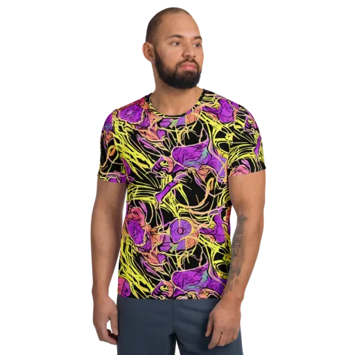 Midnight Tropics on a Men's Athletic T-Shirt