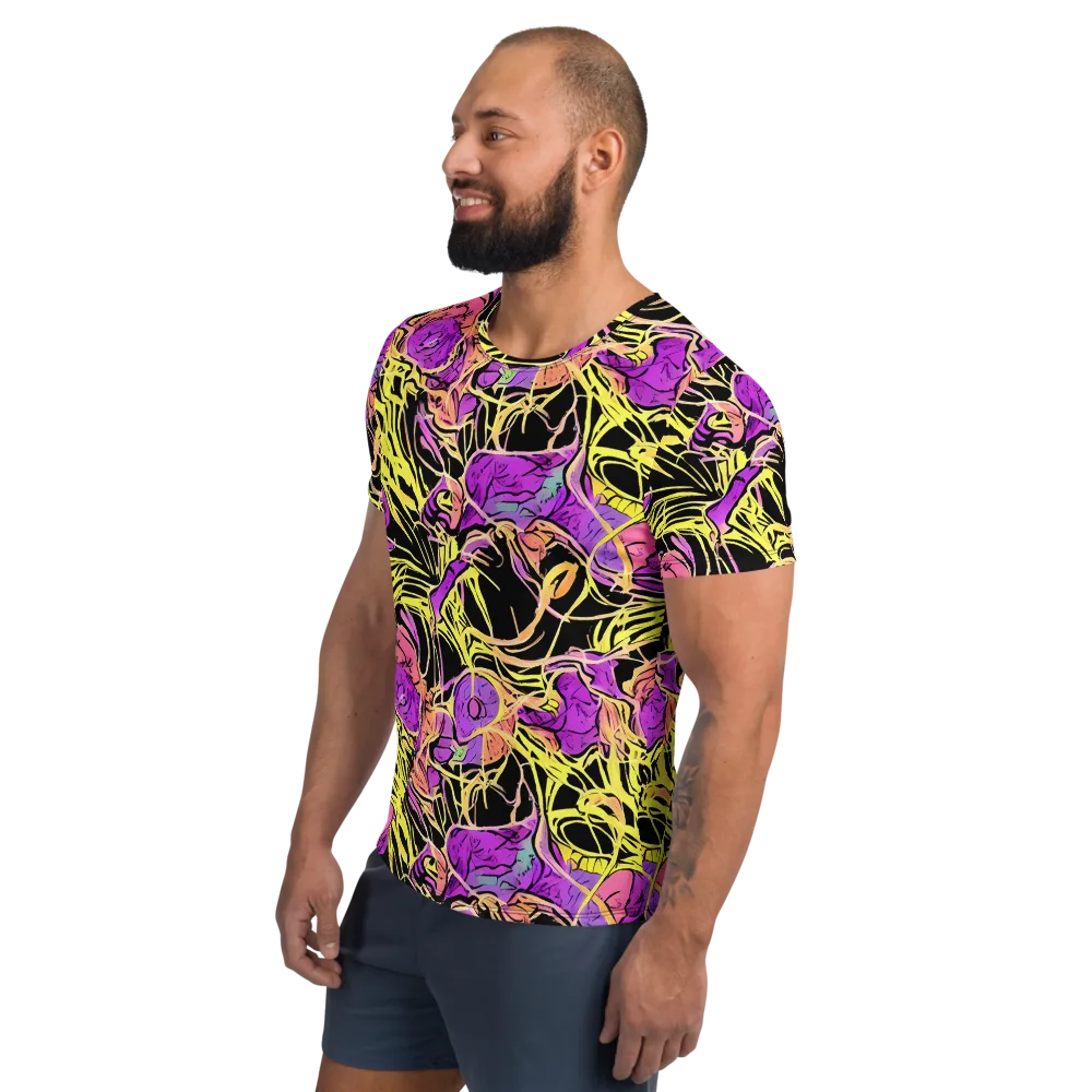 Midnight Tropics on Men's Athletic T-Shirt — Left