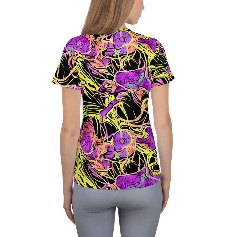 Midnight Tropics on Women's Athletic T-Shirt — Back