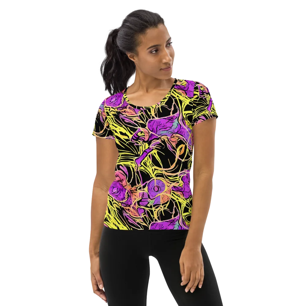 Midnight Tropics on Women's Athletic T-Shirt — Front