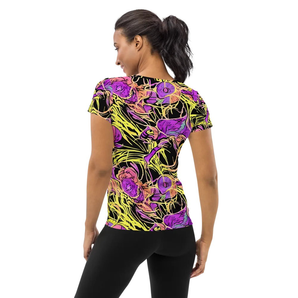 Midnight Tropics on Women's Athletic T-Shirt — Back
