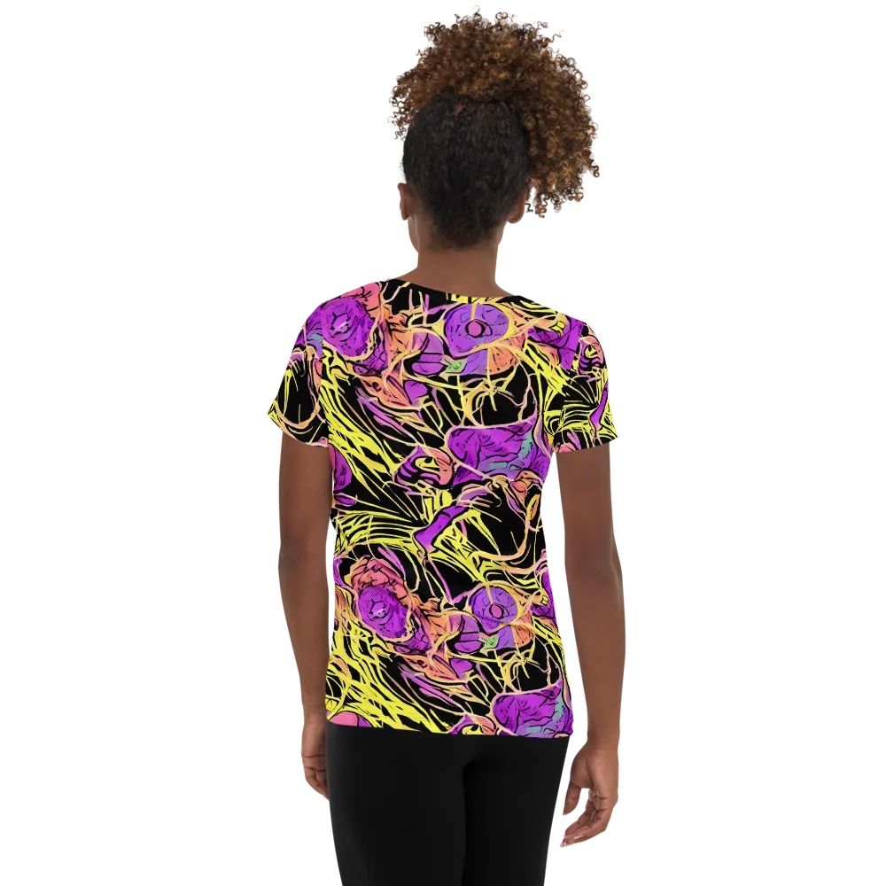 Midnight Tropics on Women's Athletic T-Shirt — Back