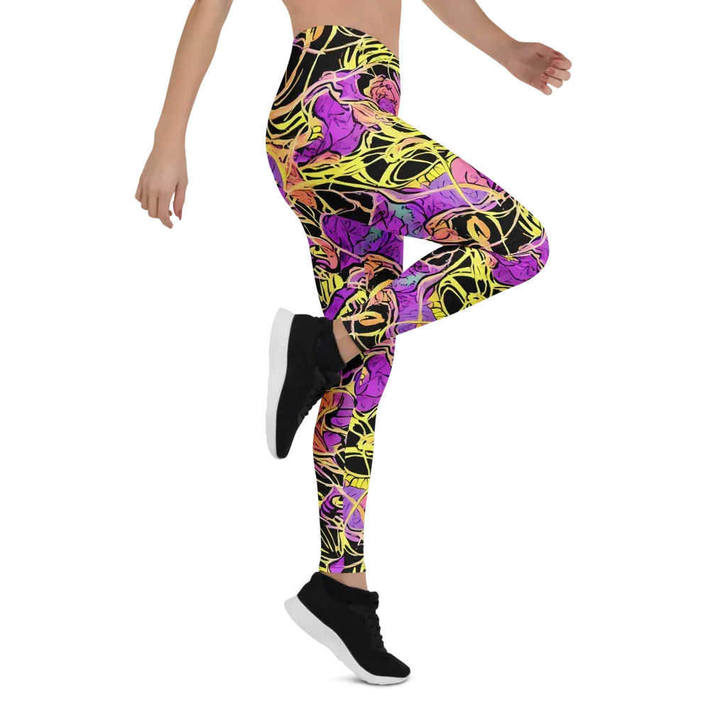 Midnight Tropics on Leggings — Right