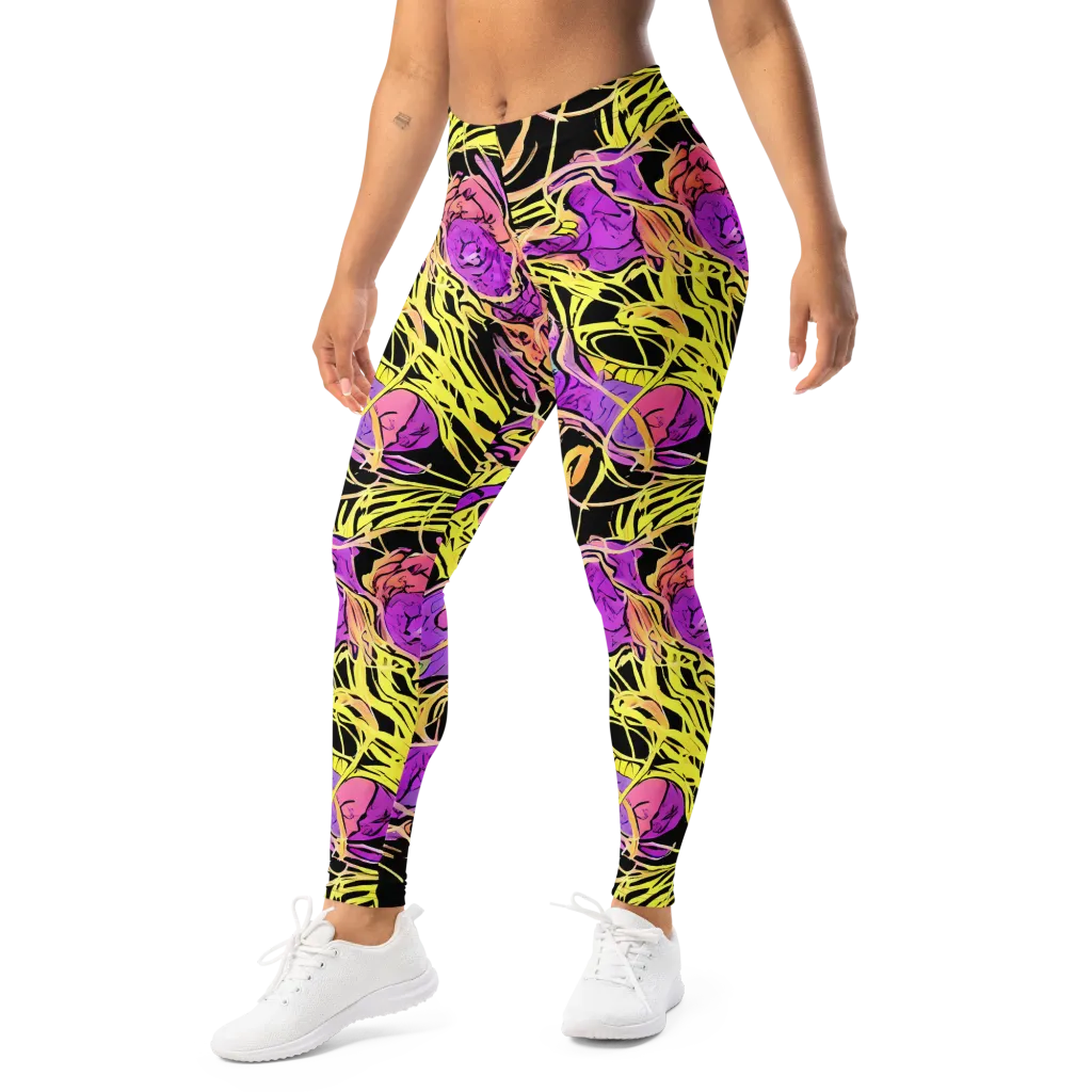 Midnight Tropics on Leggings — Left Front