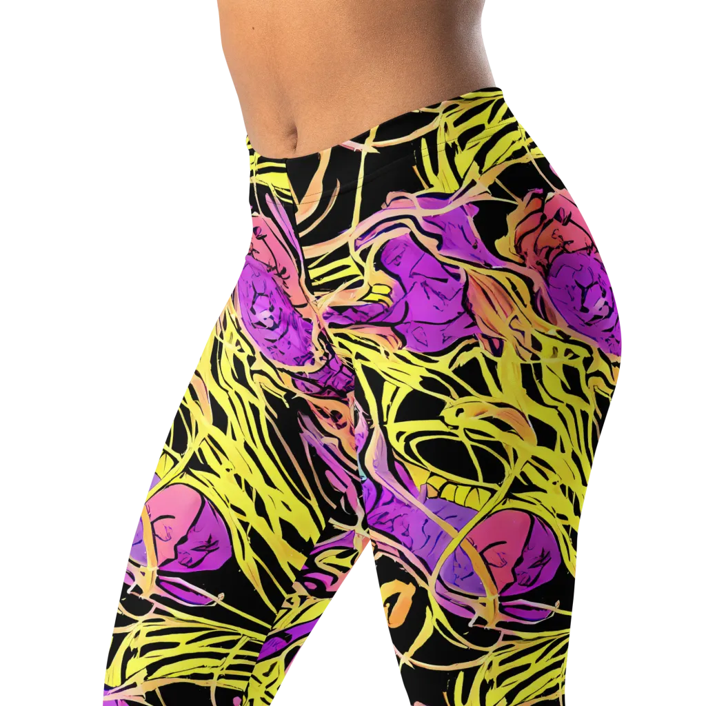 Midnight Tropics on Leggings — Left Front