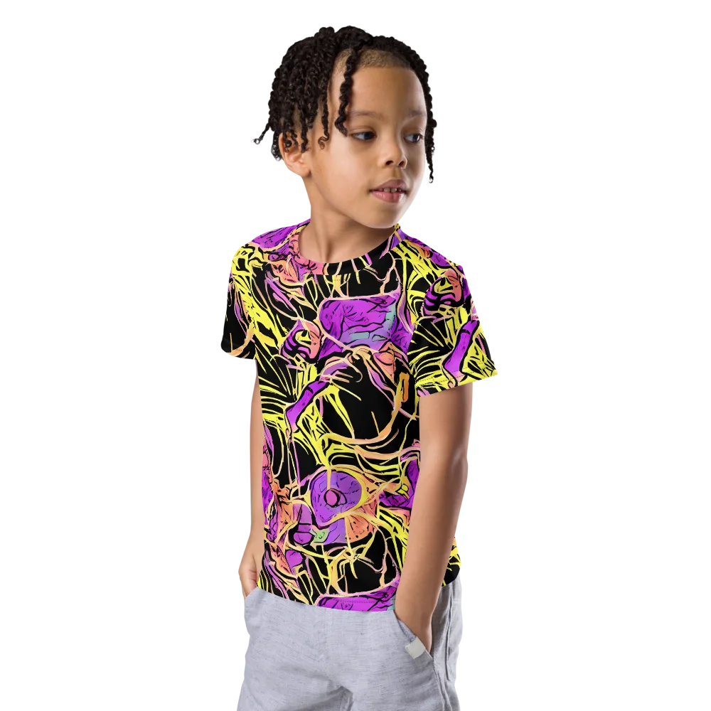 Midnight Tropics on Kids Crew Neck T-Shirt — Left Front
