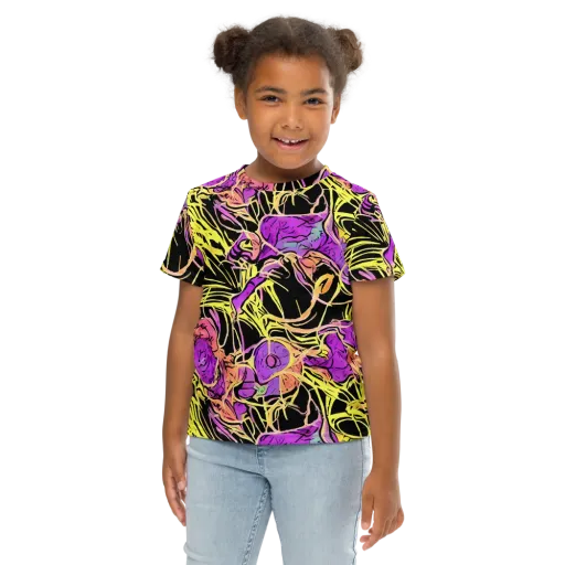 Midnight Tropics on a Kids Crew Neck T-Shirt