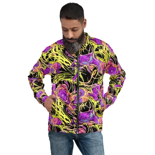 Midnight Tropics on a Bomber Jacket