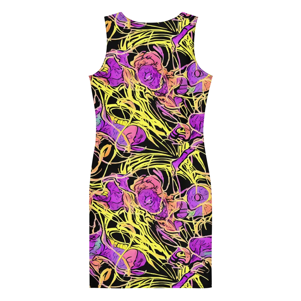 Midnight Tropics on Bodycon Dress — Back