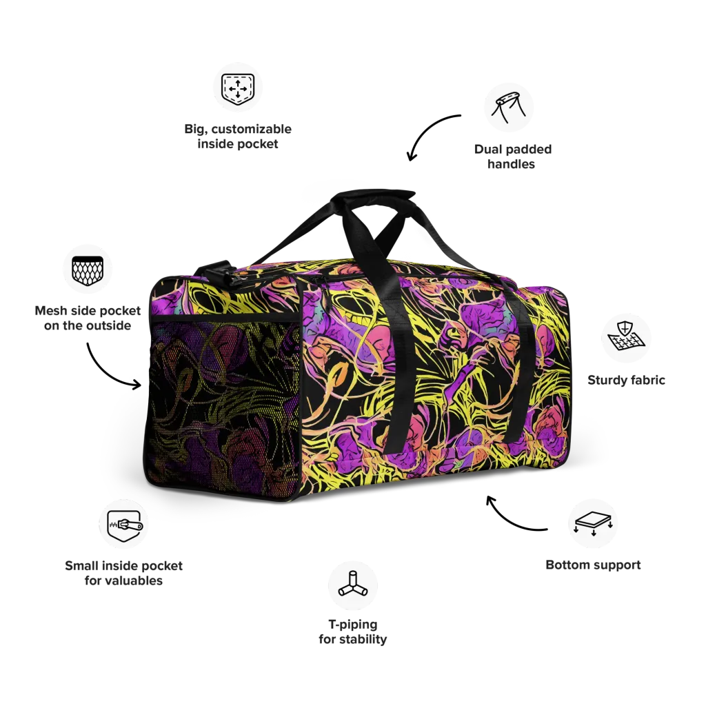 Midnight Tropics on Duffle Bag — Right Front