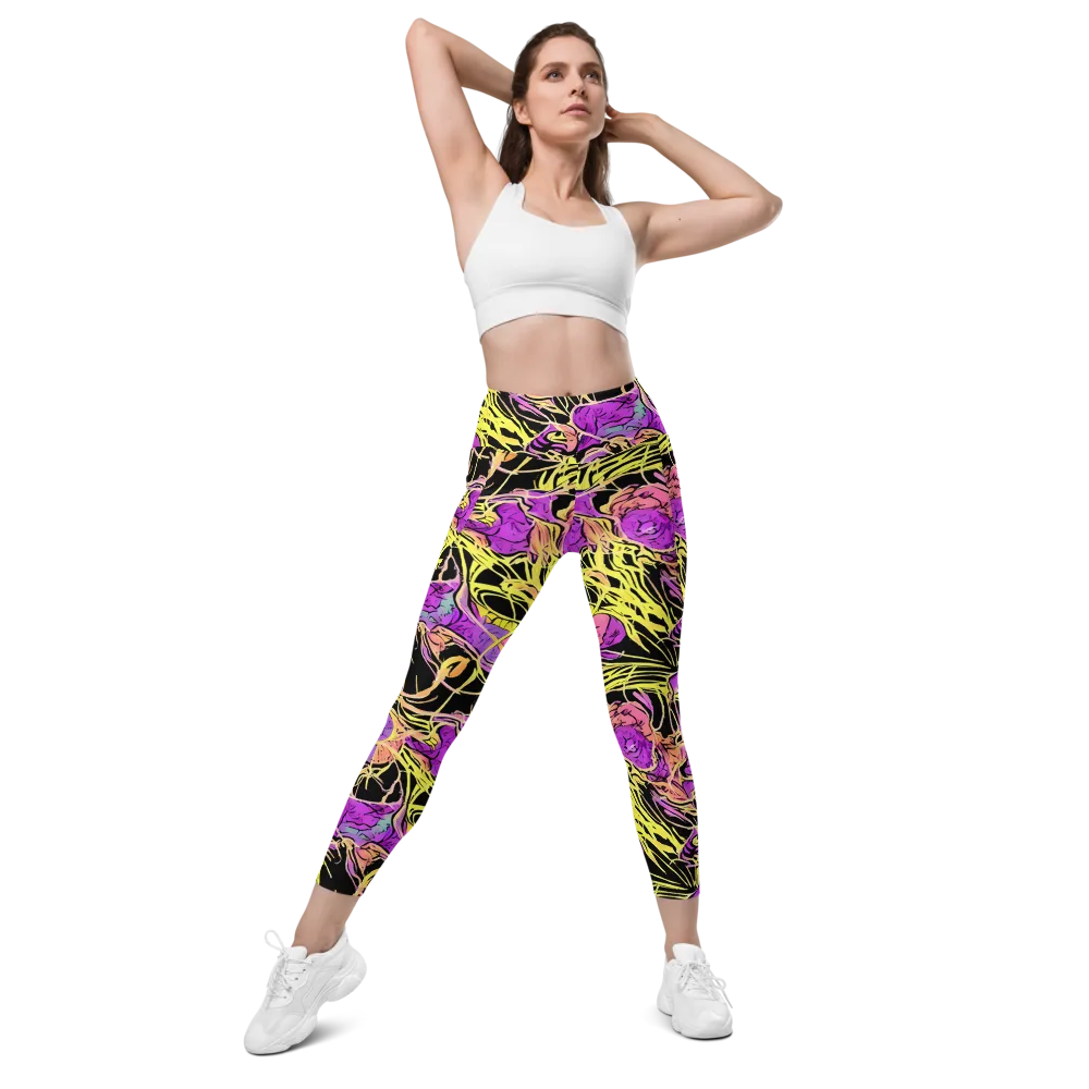 Midnight Tropics on Leggings with Pockets — Front
