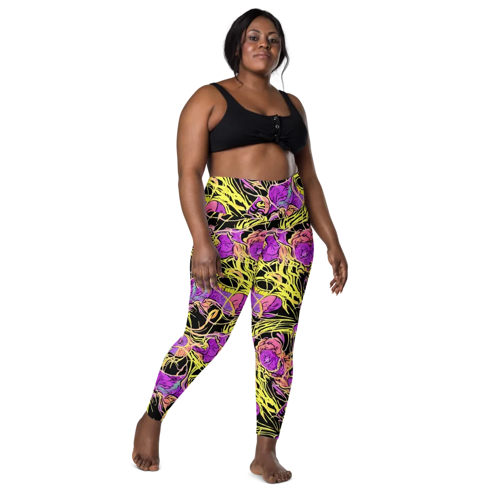 Midnight Tropics on Leggings with Pockets — Front