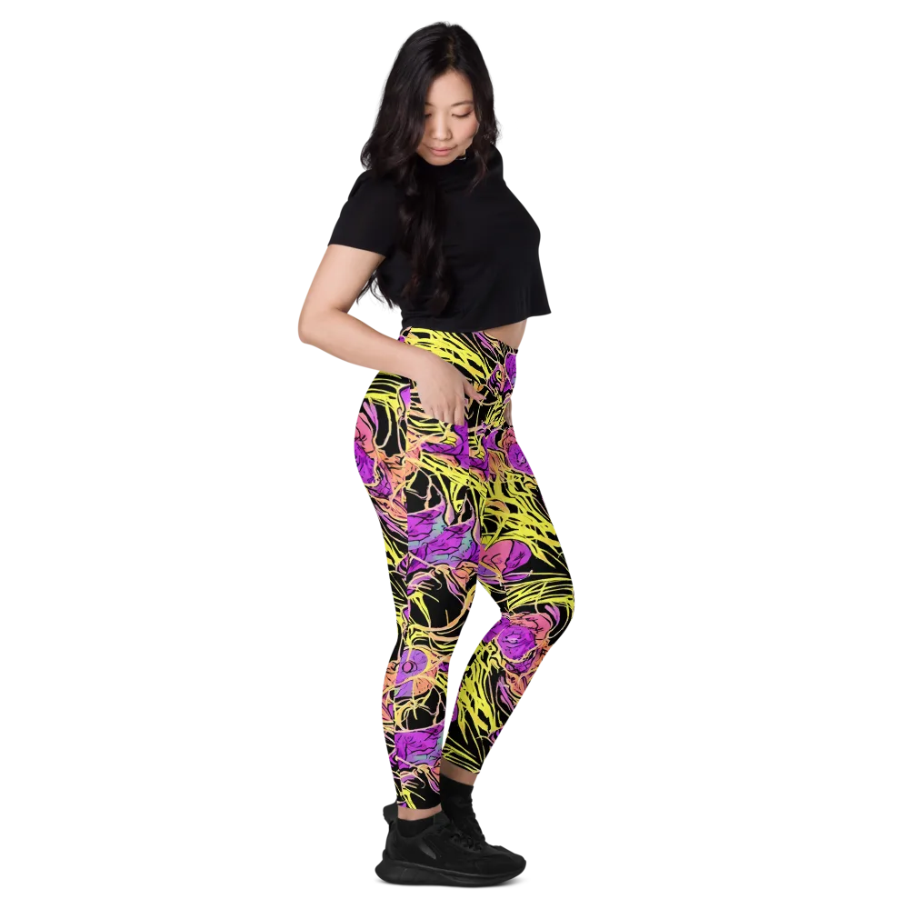 Midnight Tropics on Leggings with Pockets — Right