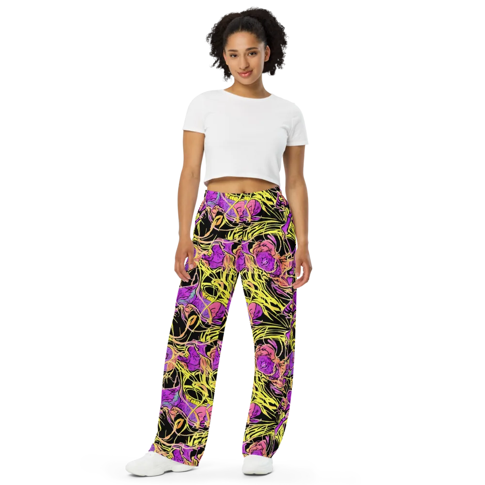 Midnight Tropics on Wide-Leg Pants — Front