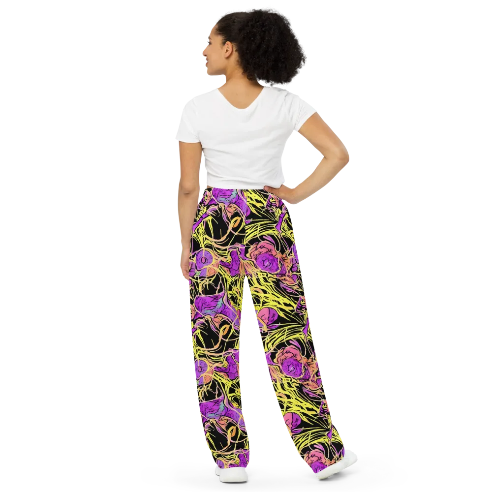 Midnight Tropics on Wide-Leg Pants — Back