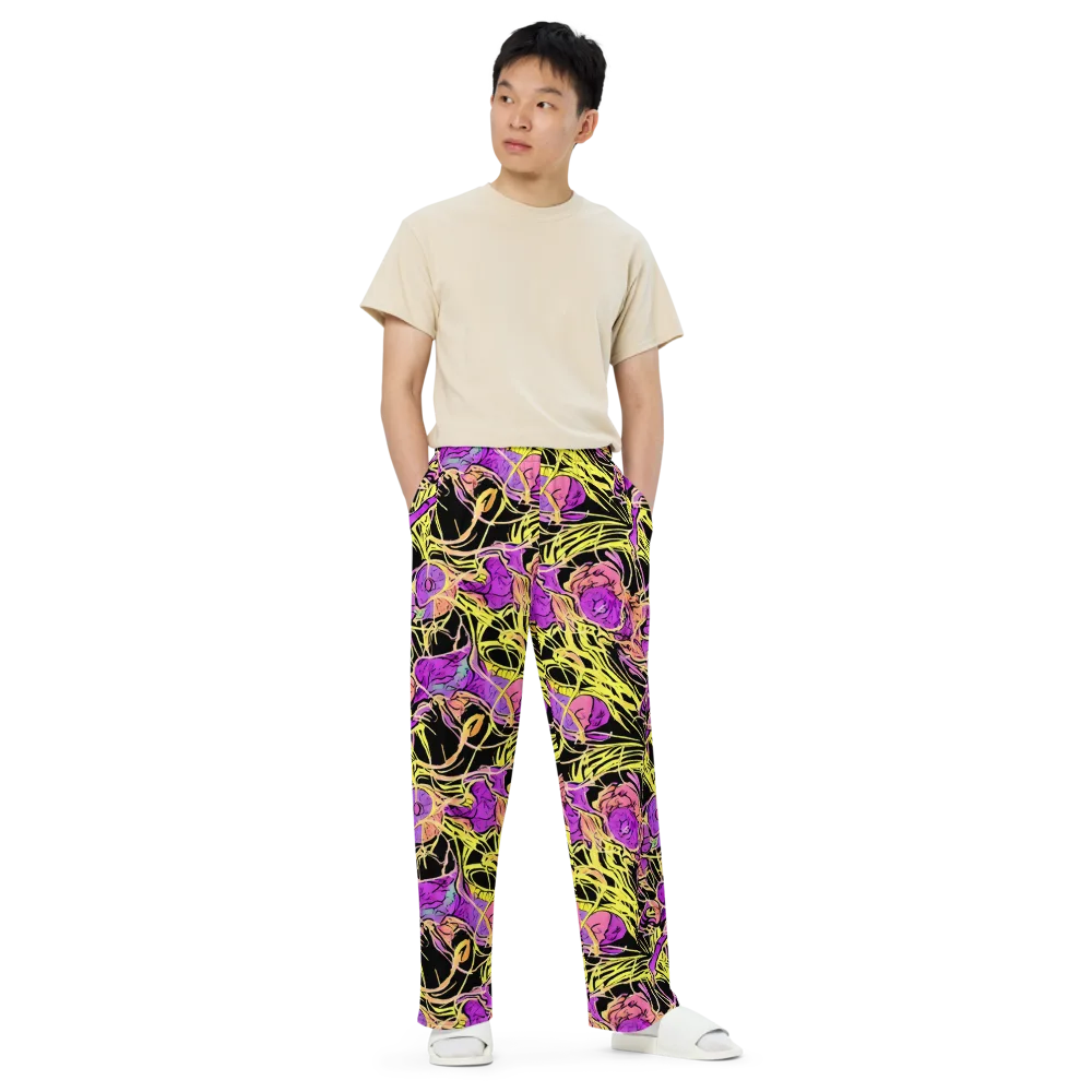 Midnight Tropics on Wide-Leg Pants — Front