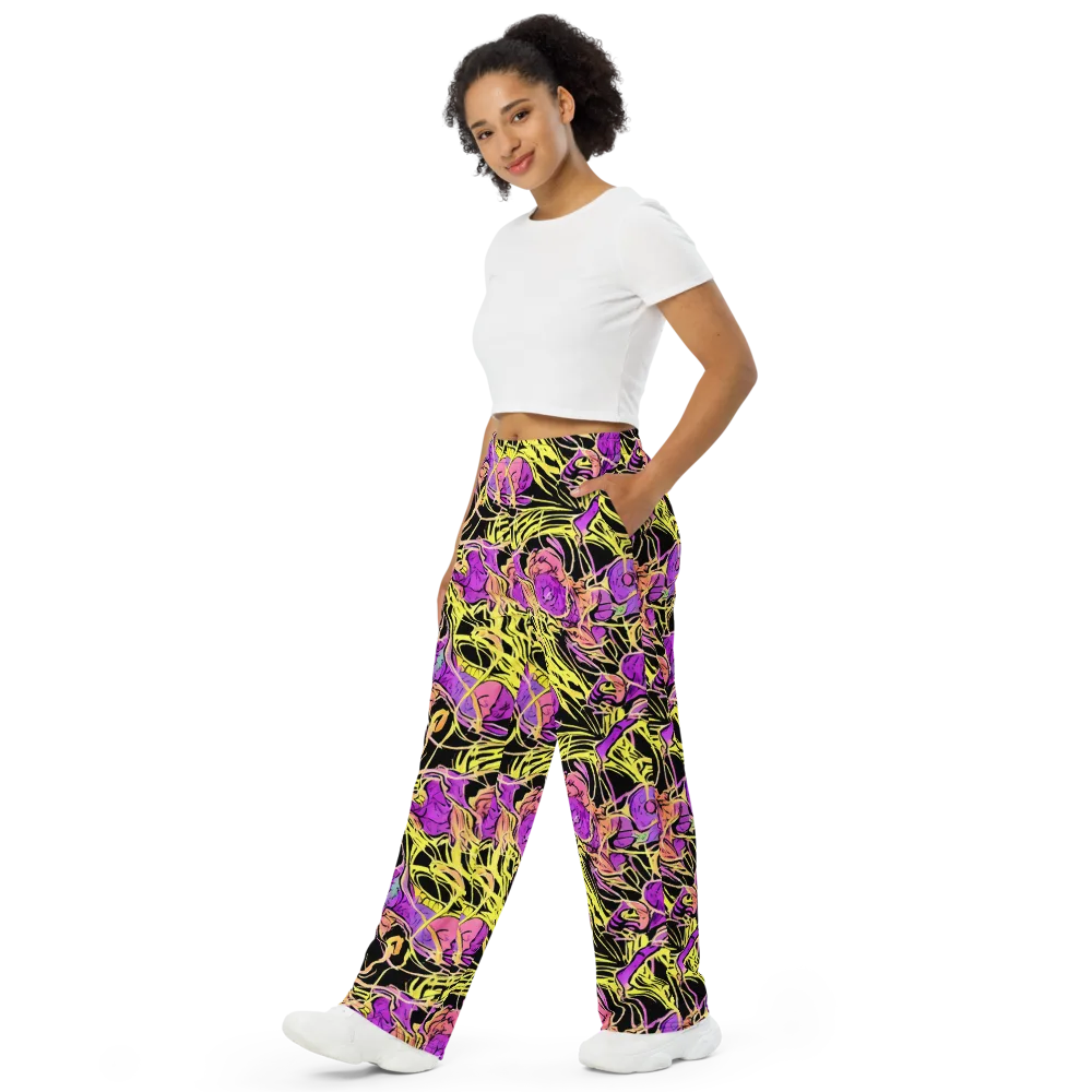 Midnight Tropics on Wide-Leg Pants — Left Front