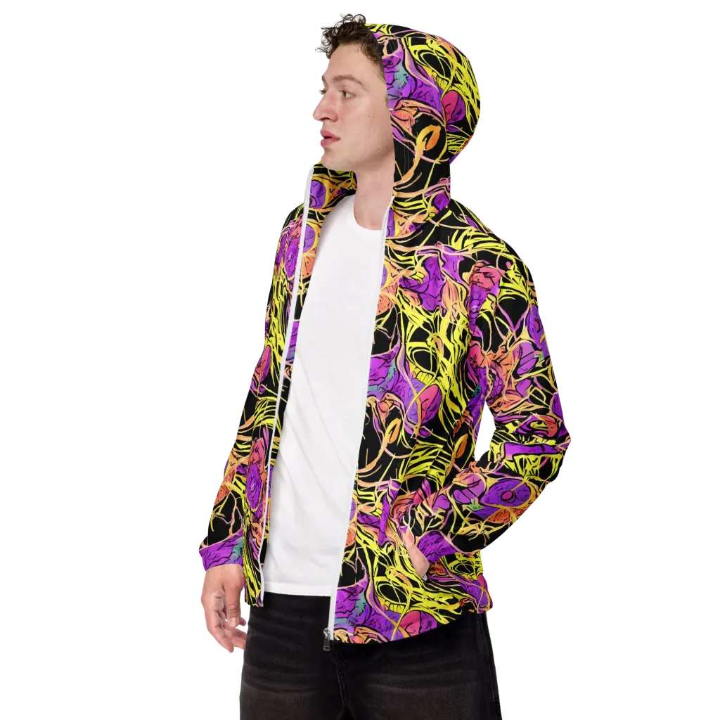 Midnight Tropics on Men's Windbreaker — Left Front