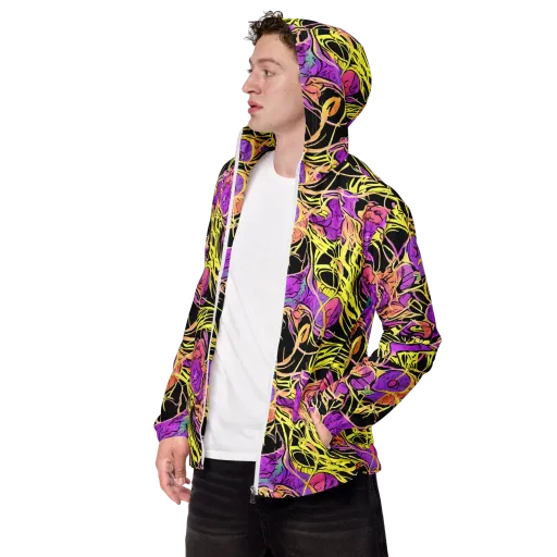 Midnight Tropics on a Men's Windbreaker