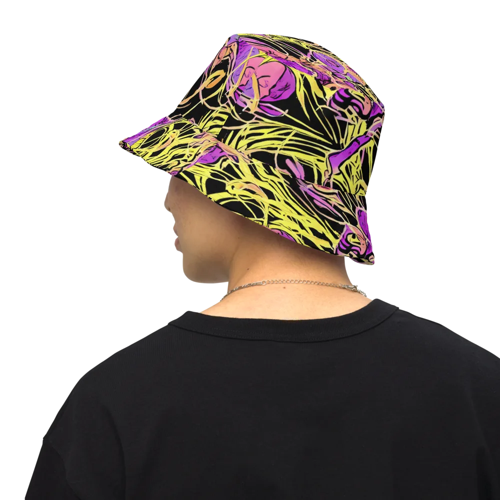 Midnight Tropics on Reversible Bucket Hat — Back Inside