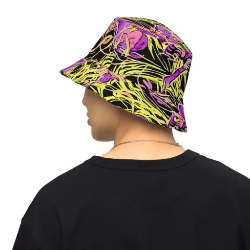 Midnight Tropics on a Reversible Bucket Hat