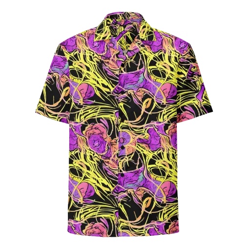 Midnight Tropics on a Button Shirt
