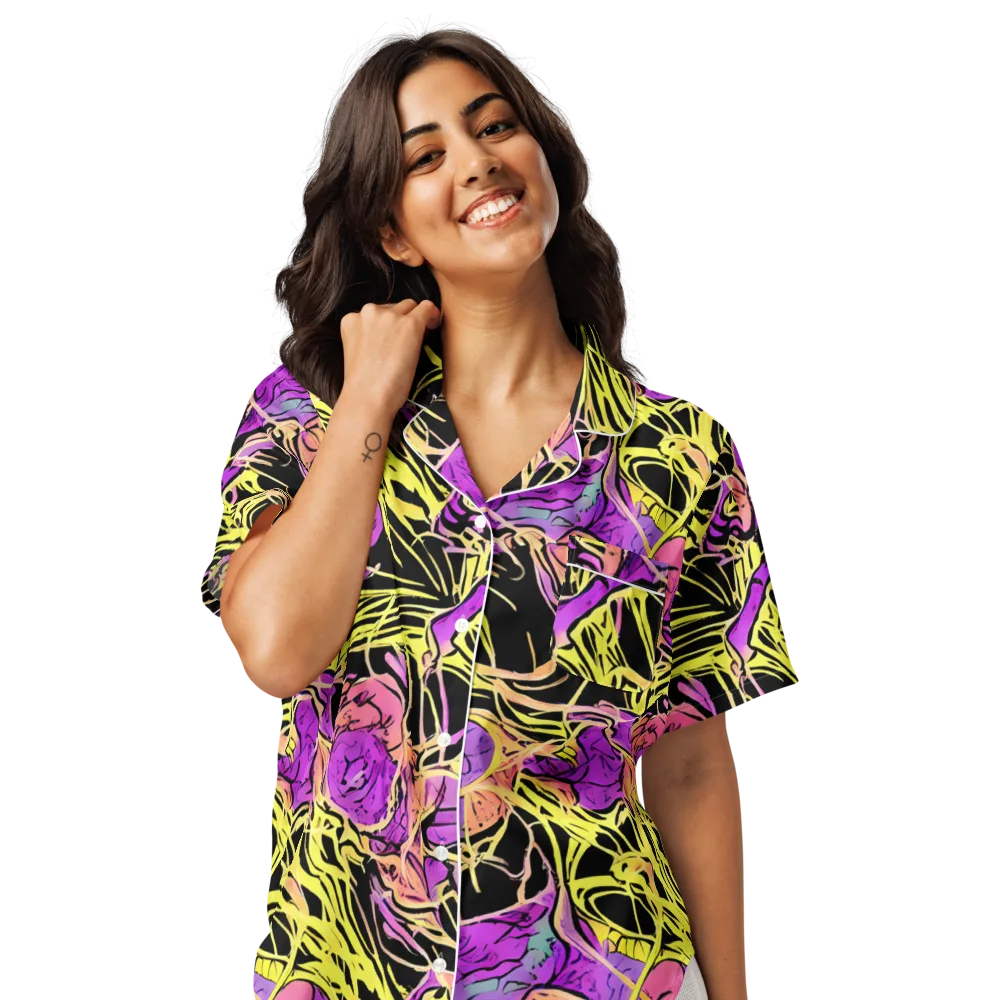 Midnight Tropics on Women's Short Sleeve Pajama Top — Front