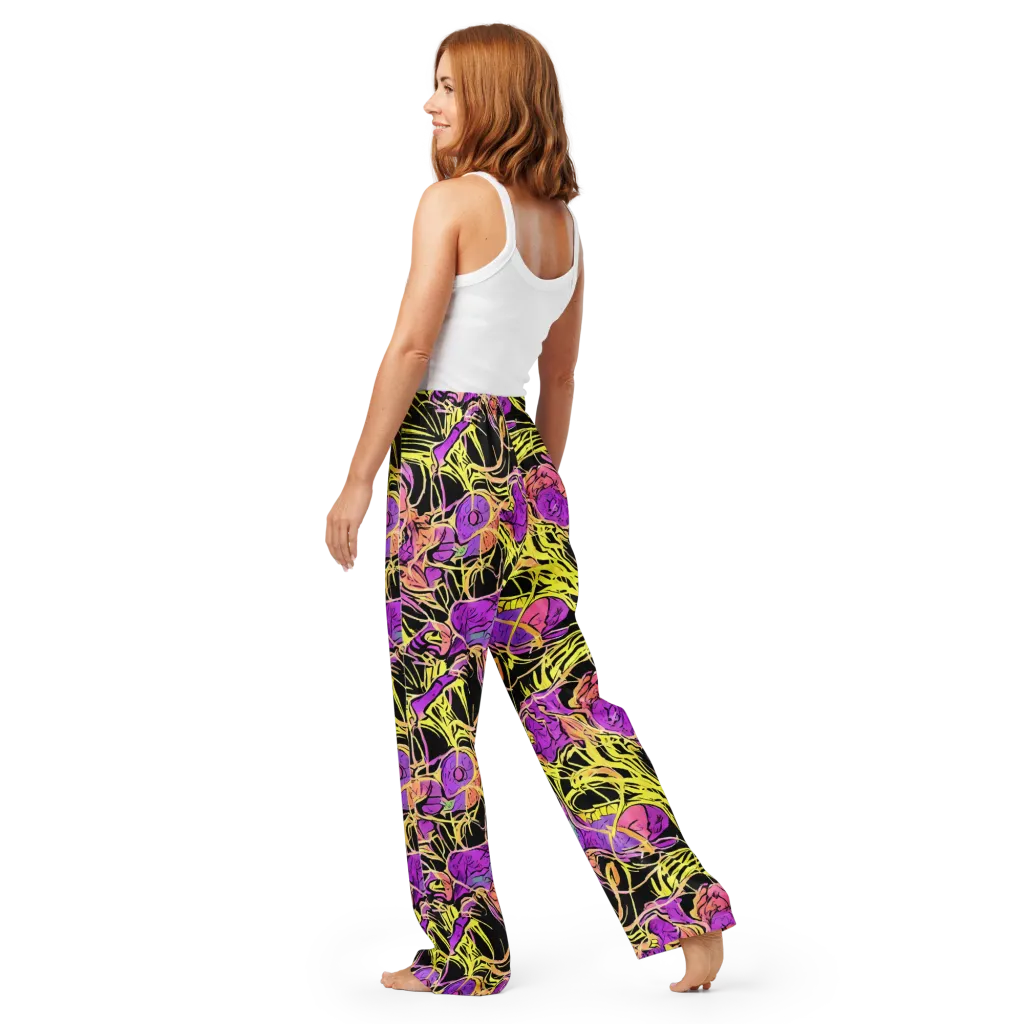 Midnight Tropics on Women's Pajama Pants — Back