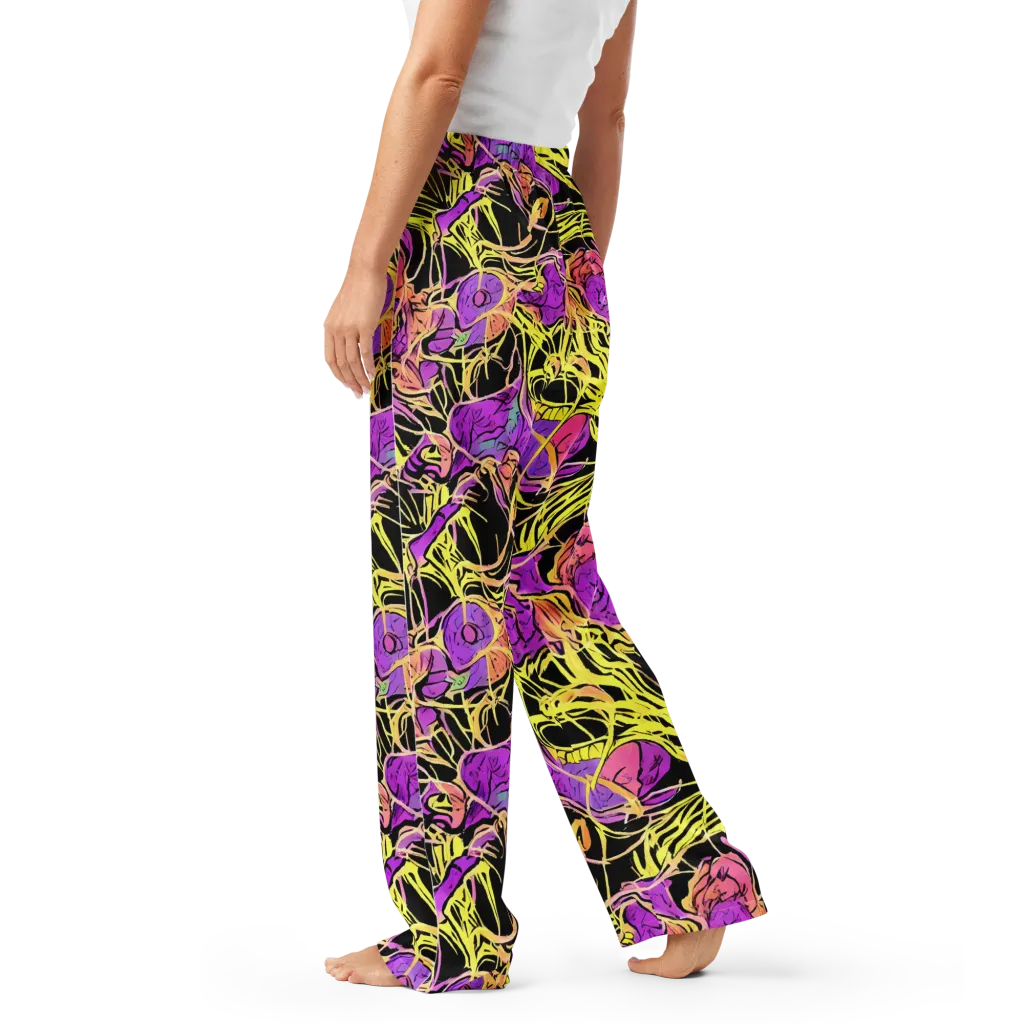 Midnight Tropics on Women's Pajama Pants — Left