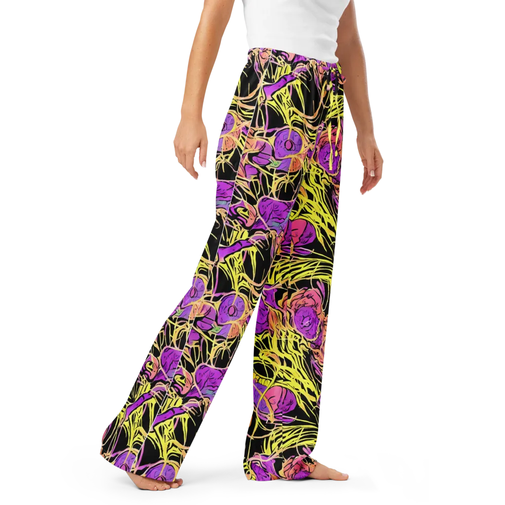 Midnight Tropics on Women's Pajama Pants — Right Front