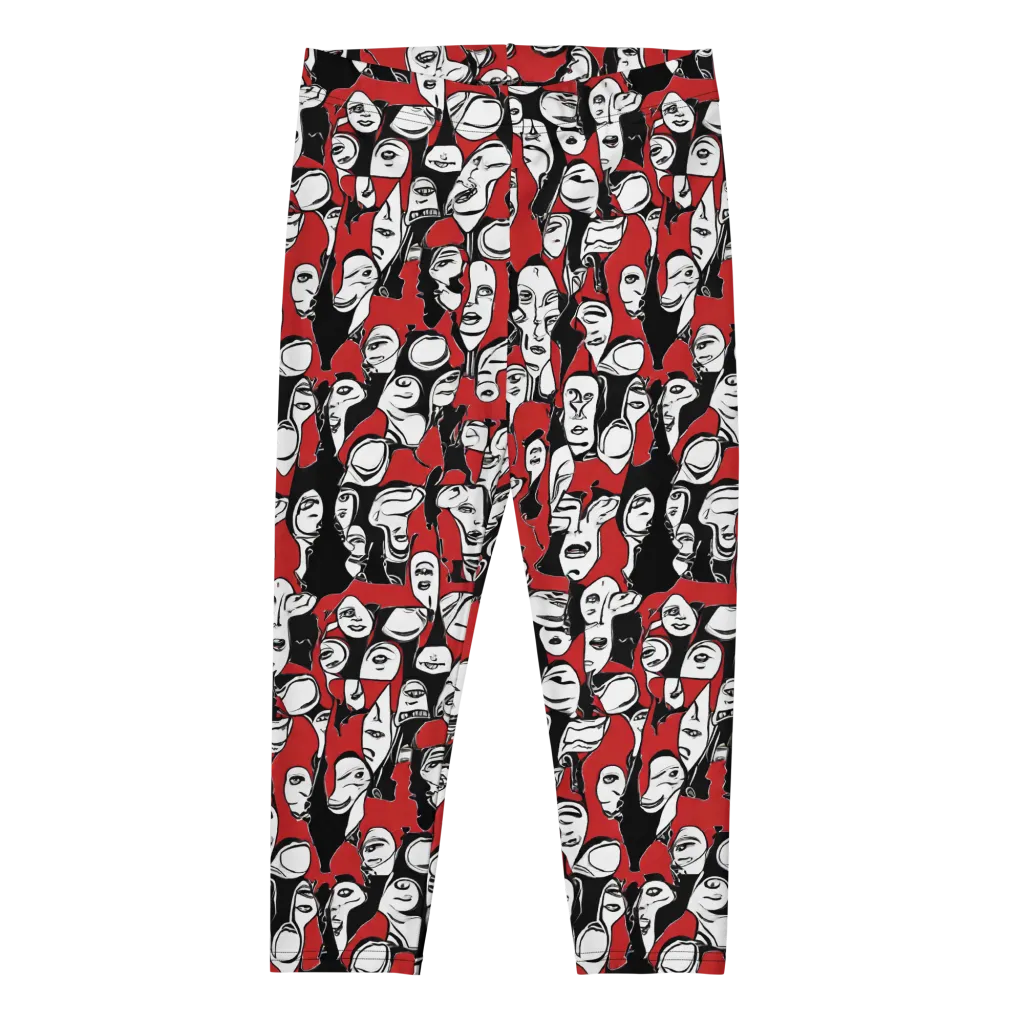 Crimson Chorus on Capri Leggings — Front