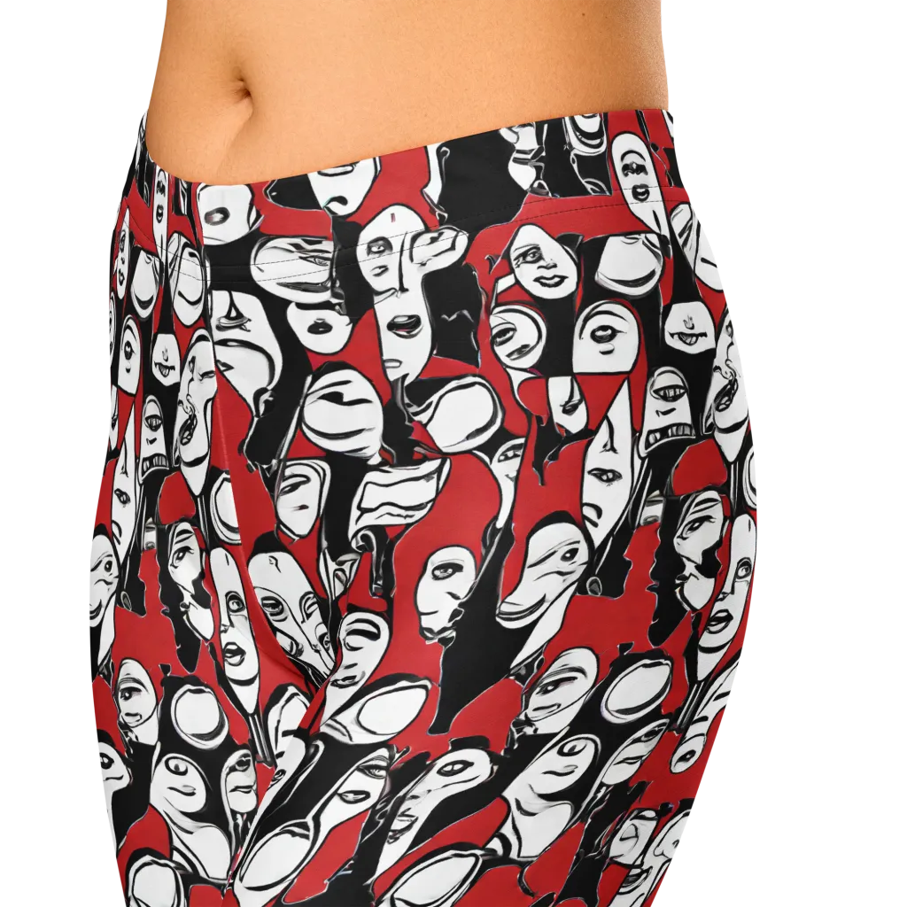 Crimson Chorus on Capri Leggings — Zoomed-in