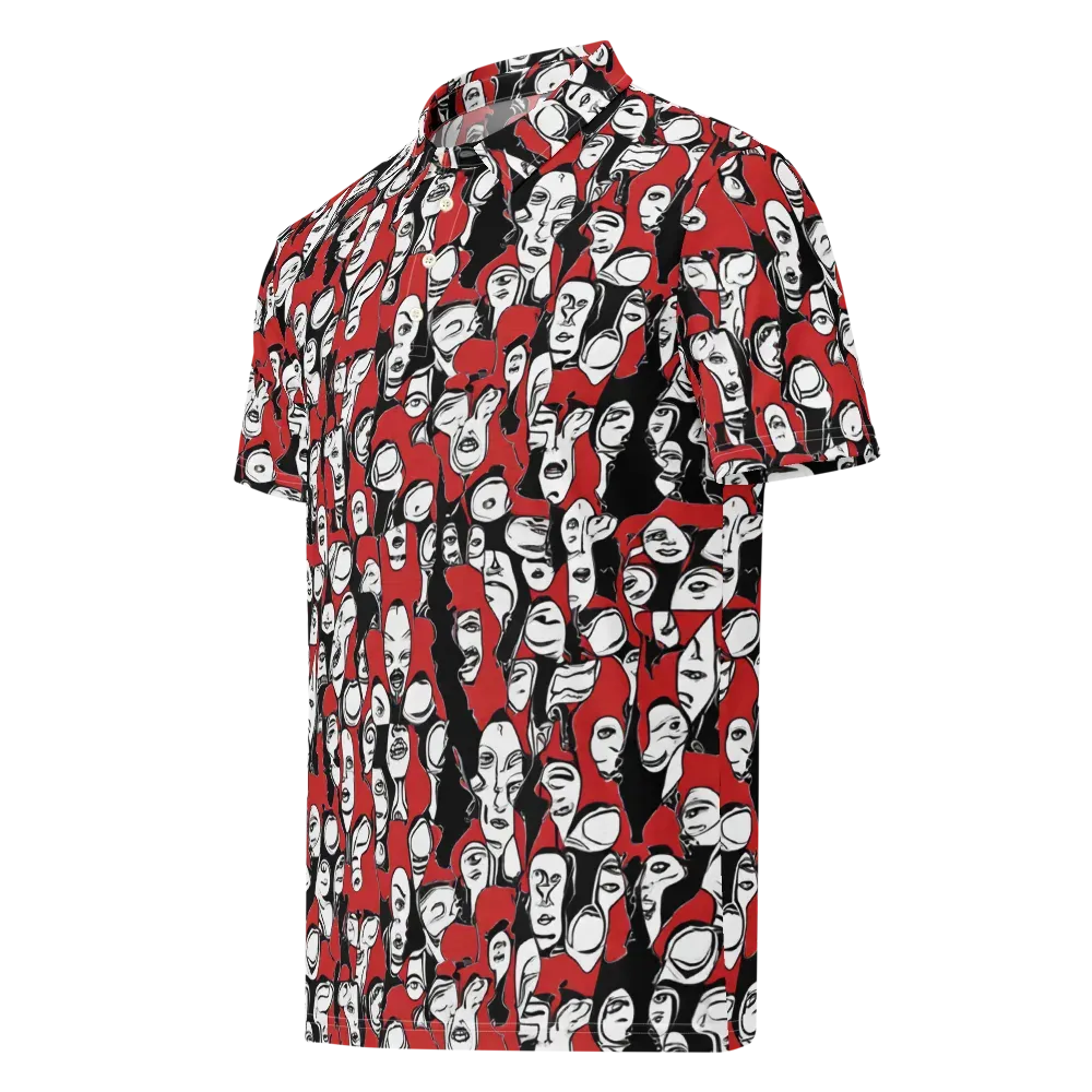 Crimson Chorus on Men's Slim Fit Polo Shirt — Left Front