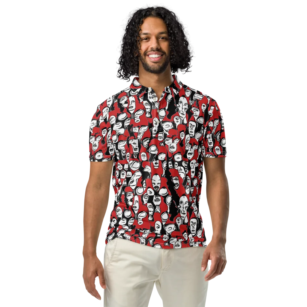 Crimson Chorus on Men's Slim Fit Polo Shirt — Front