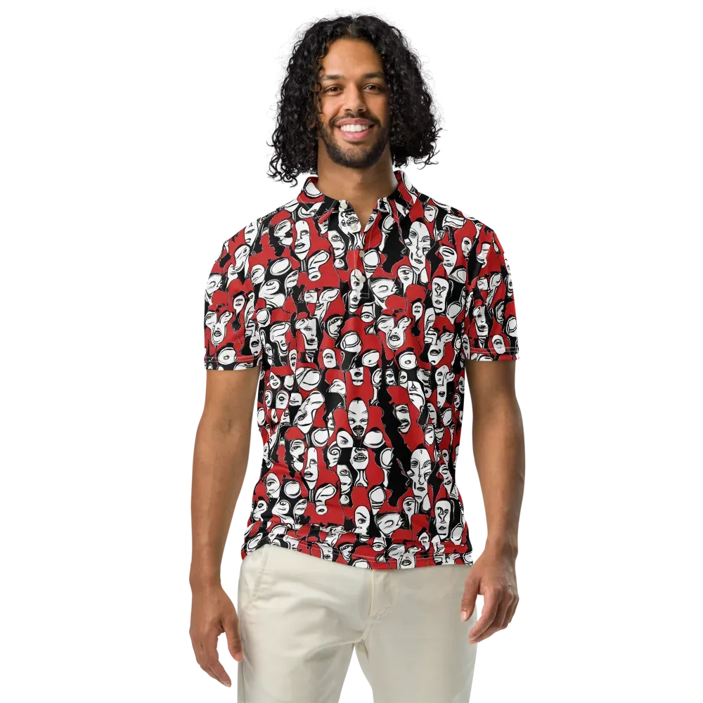Crimson Chorus on Men's Slim Fit Polo Shirt — Front