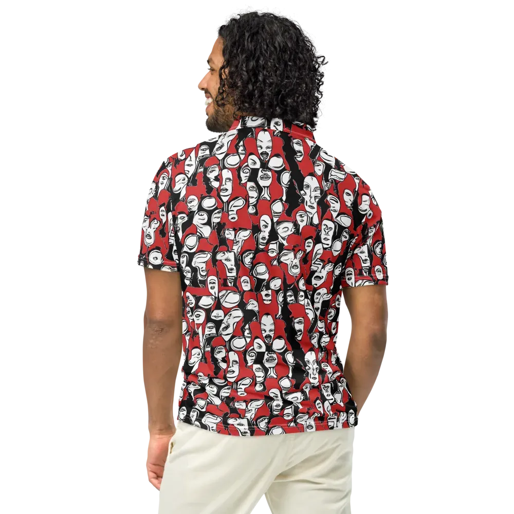 Crimson Chorus on Men's Slim Fit Polo Shirt — Back