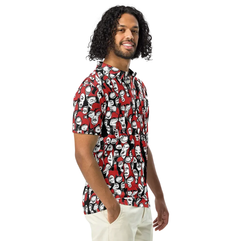 Crimson Chorus on Men's Slim Fit Polo Shirt — Right Front