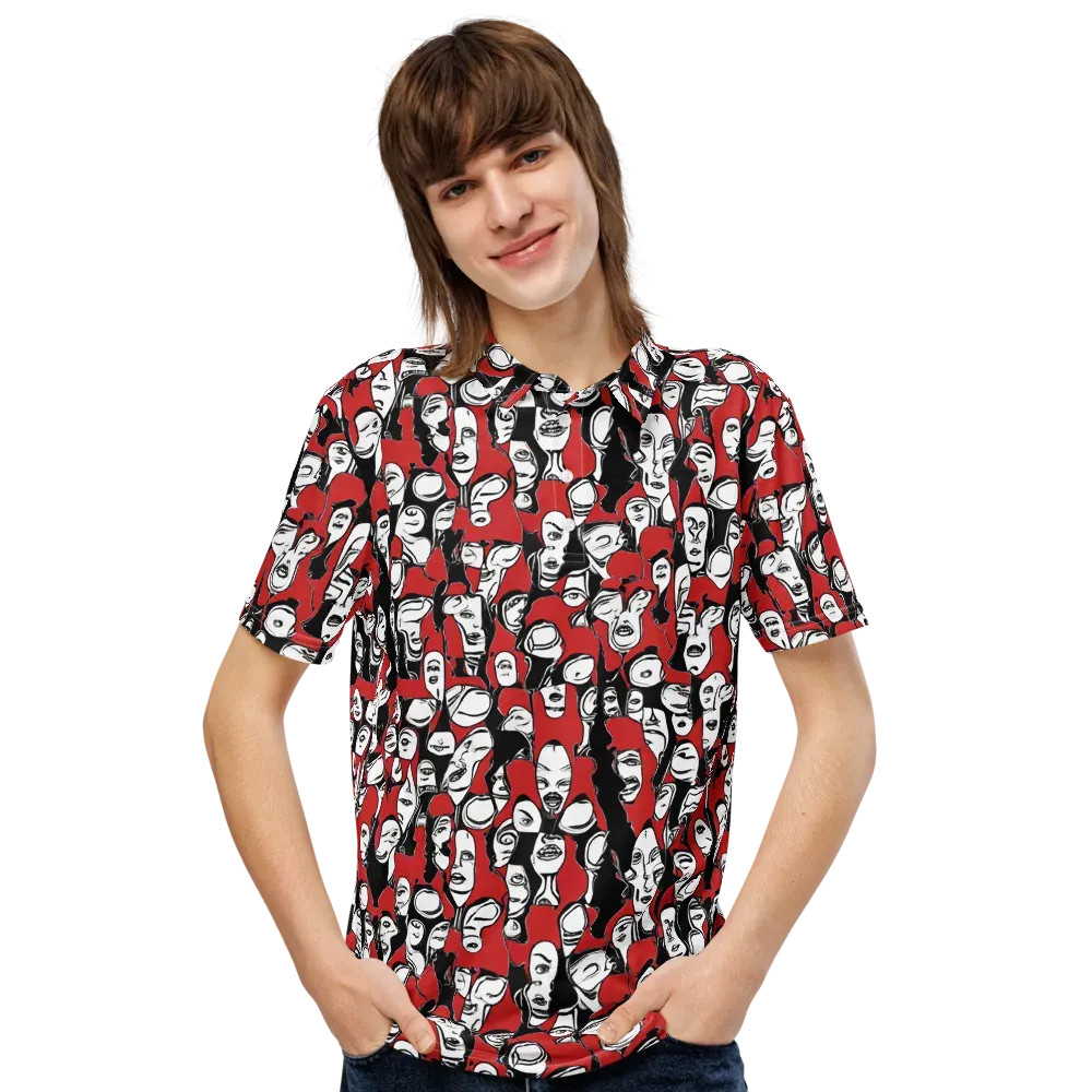 Crimson Chorus on Men's Slim Fit Polo Shirt — Front
