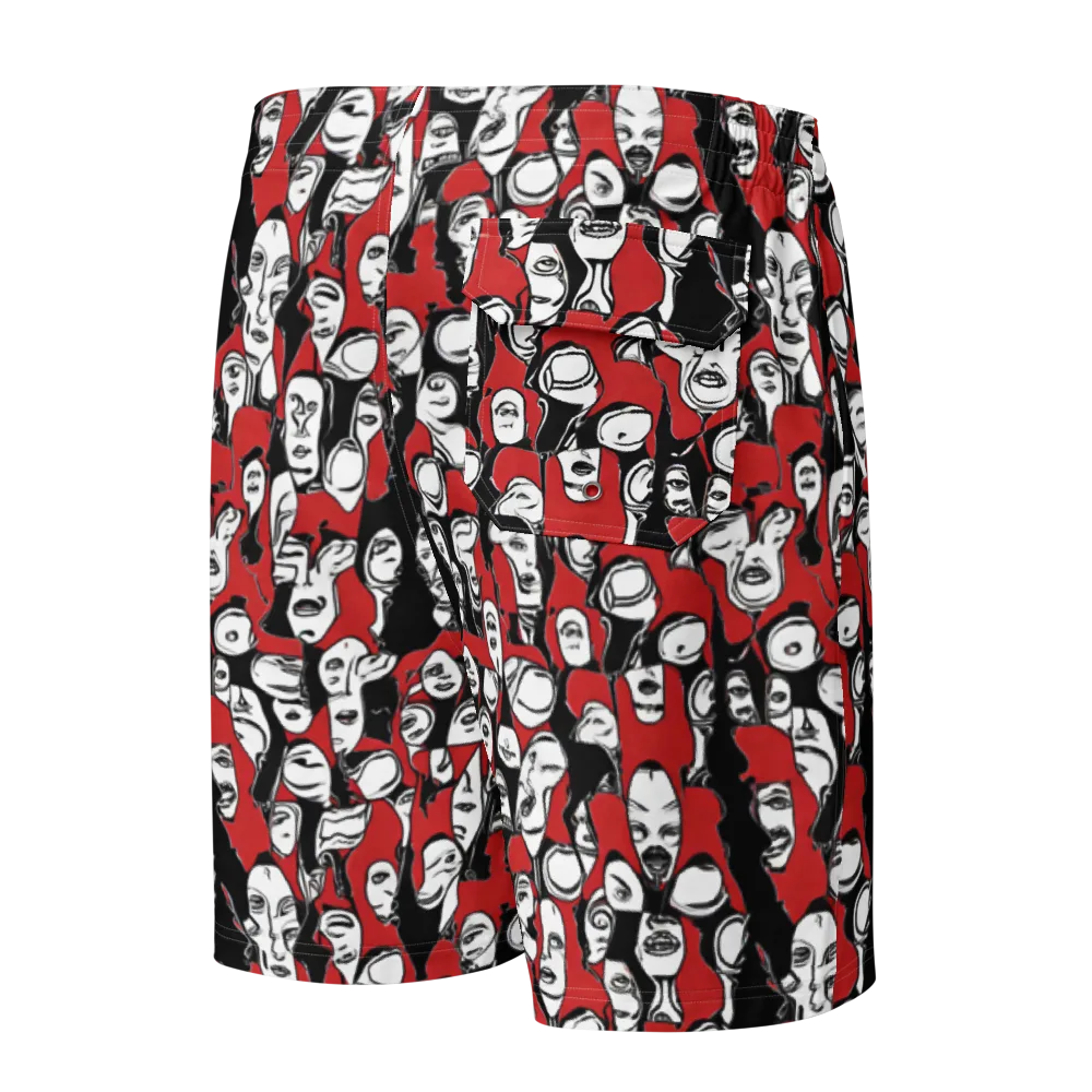 Crimson Chorus on Men's Board Shorts — Back