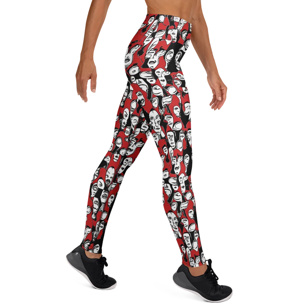 Crimson Chorus on Yoga Leggings — Right
