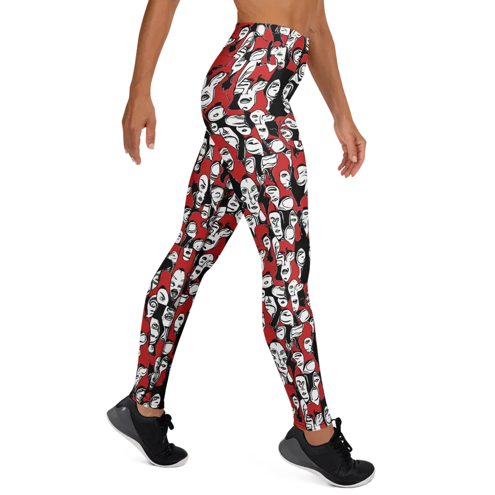 Crimson Chorus on Yoga Leggings — Right