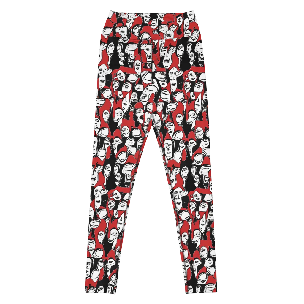 Crimson Chorus on Yoga Leggings — Front
