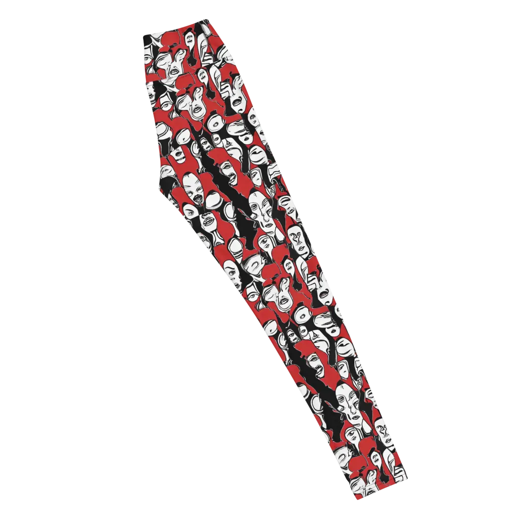 Crimson Chorus on Yoga Leggings — Right
