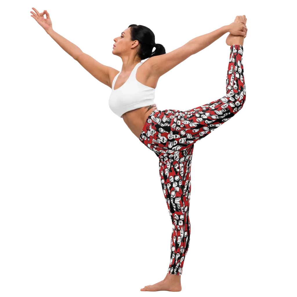 Crimson Chorus on Yoga Leggings — Left