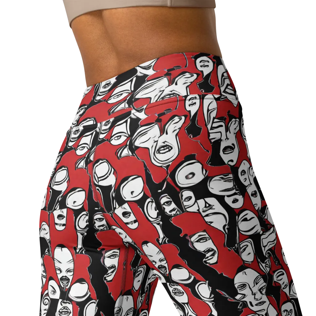 Crimson Chorus on Yoga Leggings — Back